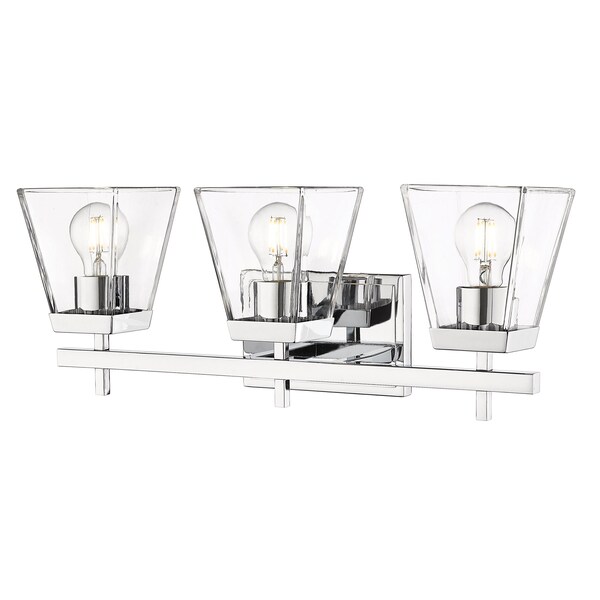 Z-Lite Lauren Vanity, 3-Light, 22 In.W x 6.5 In.L x 8.5 In.H, Chrome/Clear 819-3V-CH - main